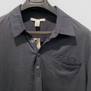 Kenneth Cole Black Polo Long Sleeve Shirt